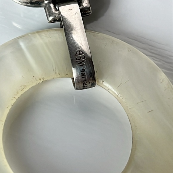 Antique Webster Sterling Silver Birth Record Baby Rattle Teething Ring - Picture 5 of 14